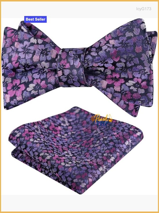 Men Men\'s Self-Tied Bow Tie and Pocket Square Set, Polyester, Formal Wear